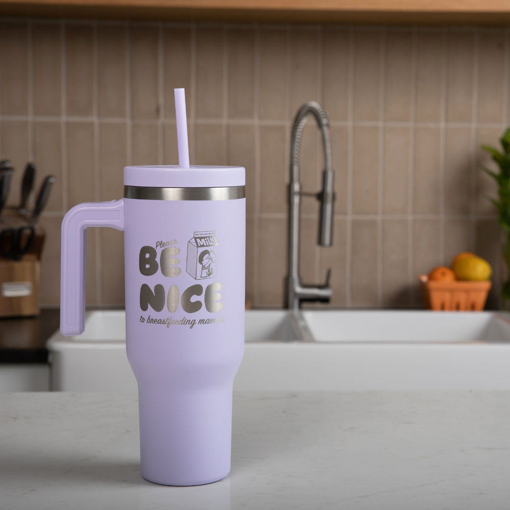 40 oz Tumbler with Handle and Straw Lid