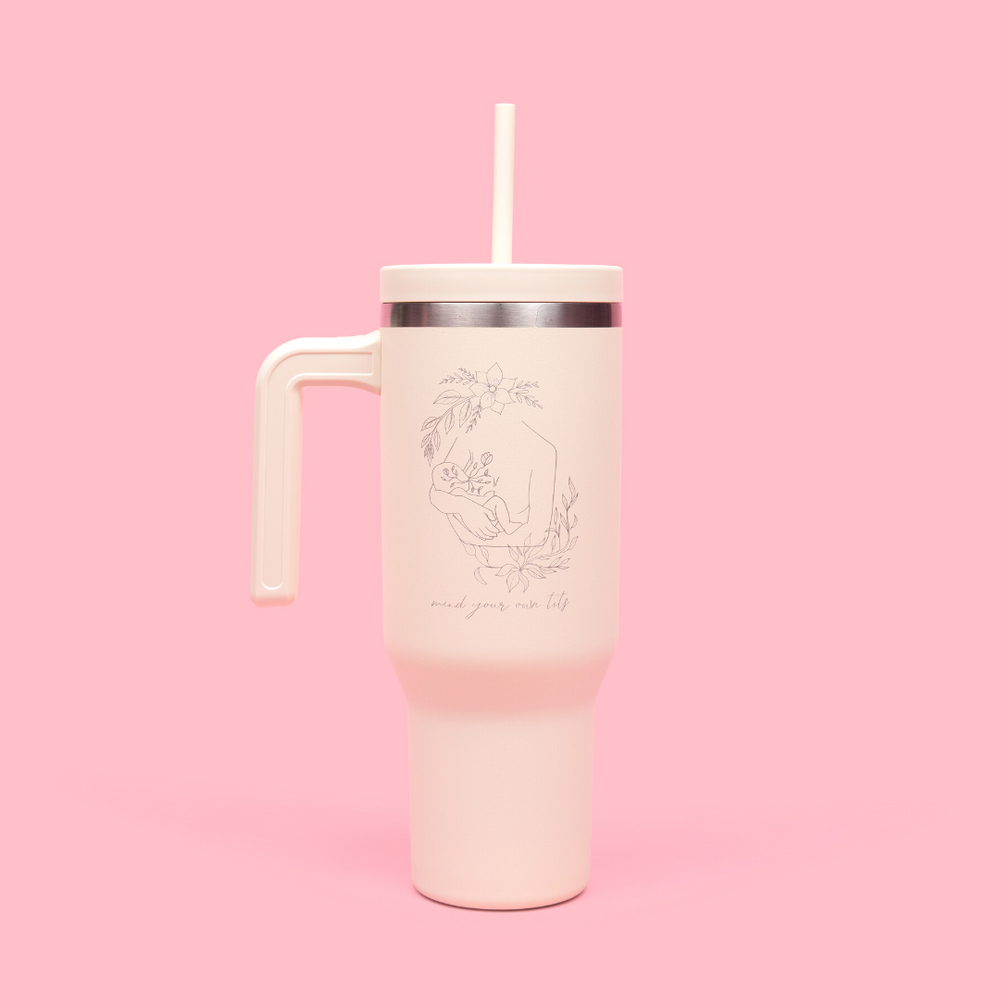 40 oz Tumbler with Handle and Straw Lid