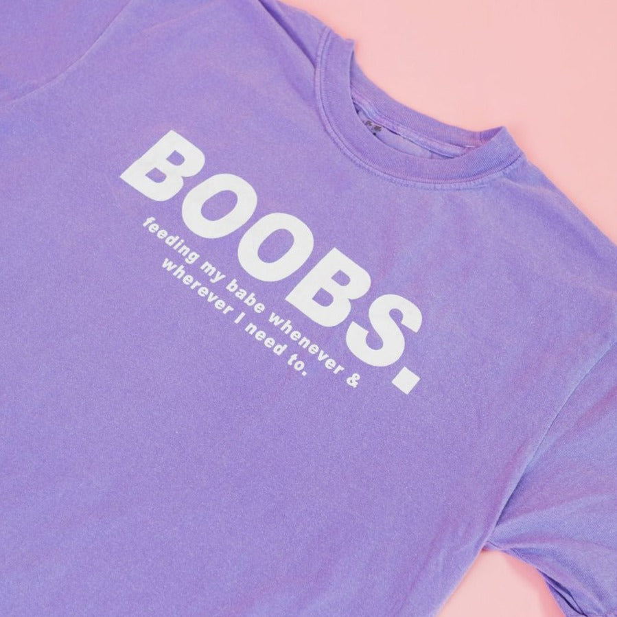 Boobs. Purple Tee