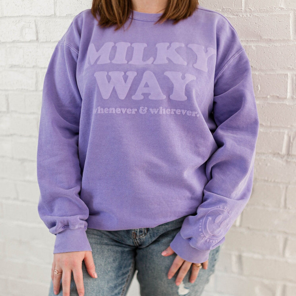 Milky Way Purple Puff Oversized Pullover