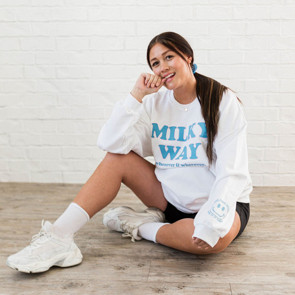 Milky Way White Puff Oversized Pullover